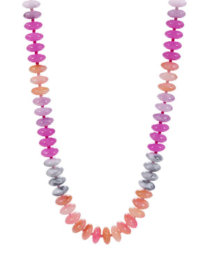 Natasha Oval Disk Pink Ombre Mixed Necklace