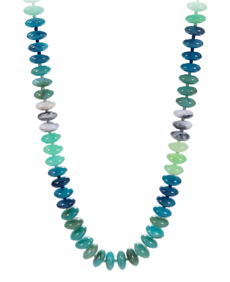 Natasha Oval Disk Turquoise Ombre Mixed Necklace