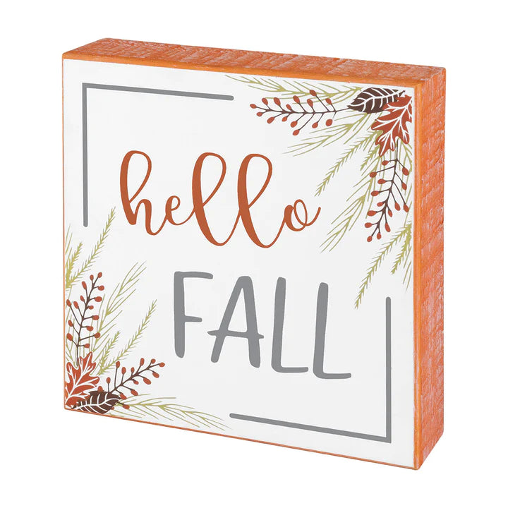 Hello Fall Weathered Box Sign