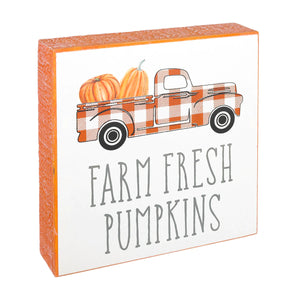 Pumpkin Truck Weathered Box Sign