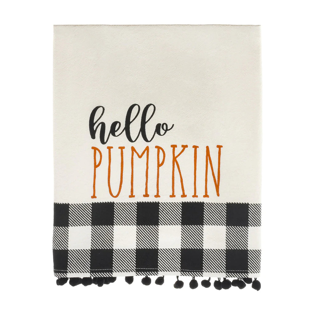 Hello Pumpkin Black & White Tea Towel