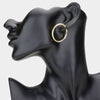 Textured Gold 1.25" Clip On Hoop Earrings