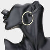 Gold 1.75" Clip On Hoop Earrings