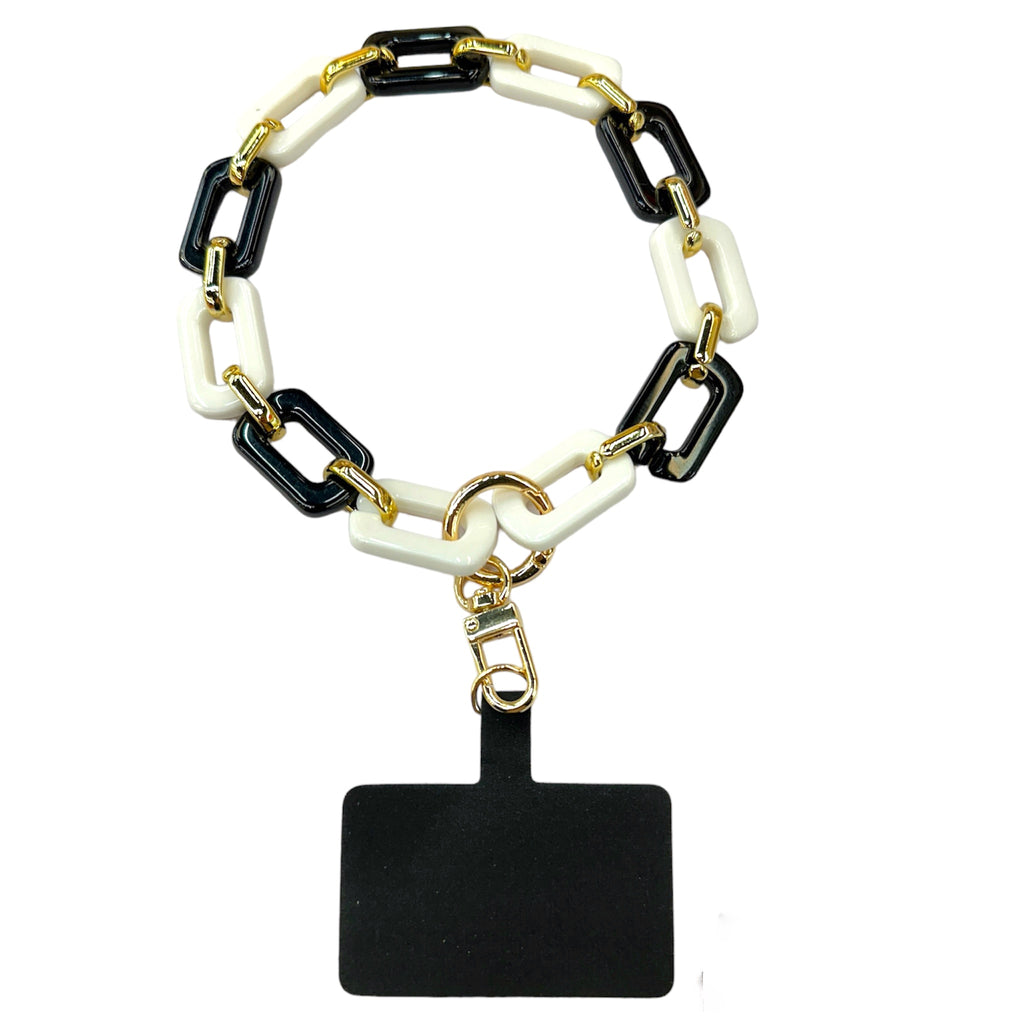 Black & White Chain Phone Wristlet
