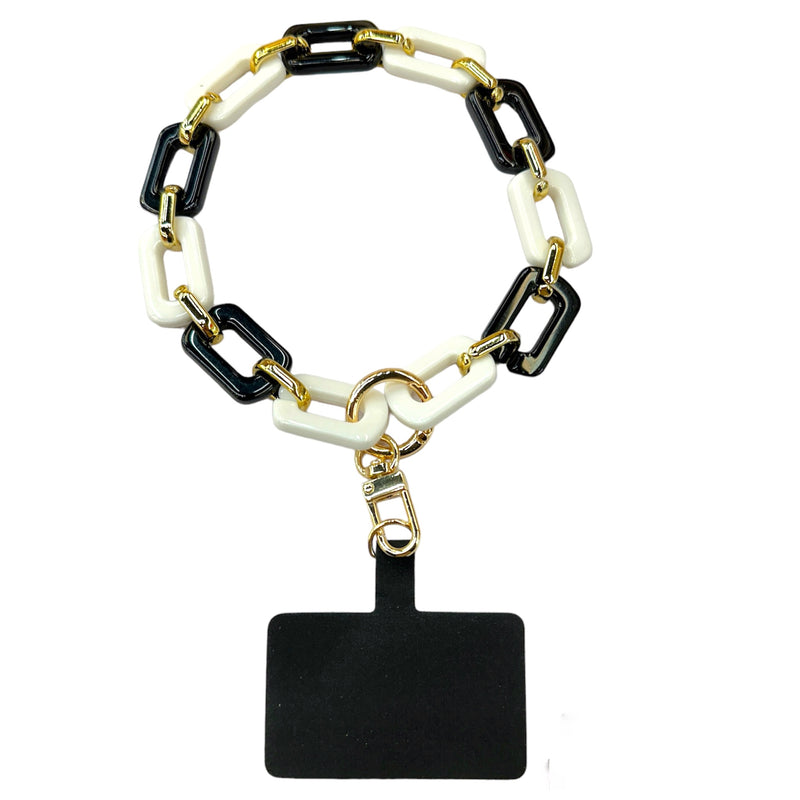Black & White Chain Phone Wristlet
