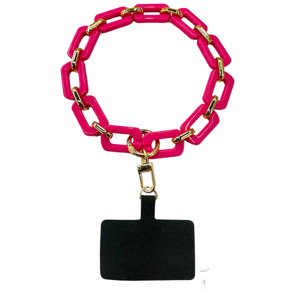 Hot Pink Chain Phone Wristlet