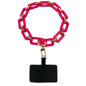Hot Pink Chain Phone Wristlet
