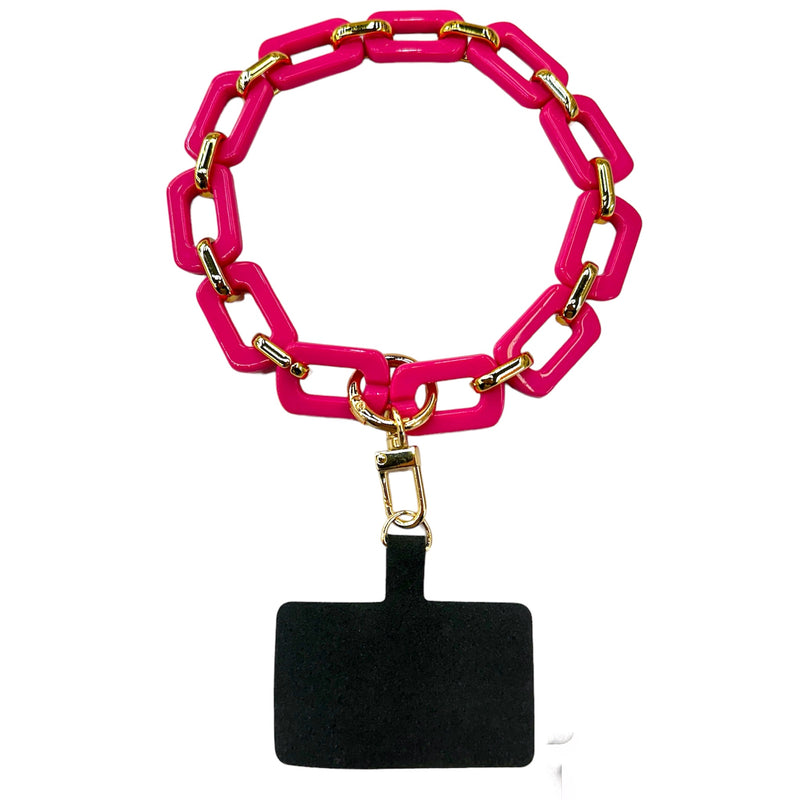 Hot Pink Chain Phone Wristlet