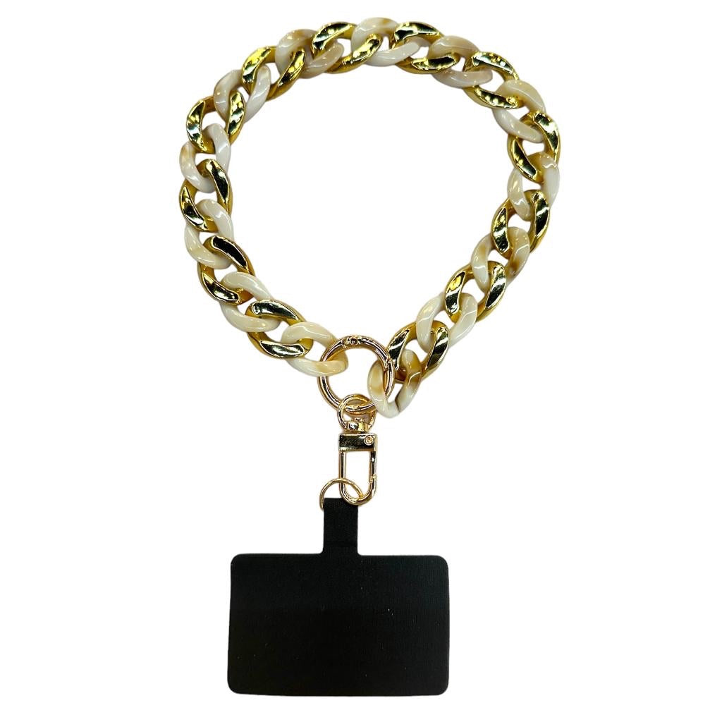 Blonde Tortoise Chain Phone Wristlet