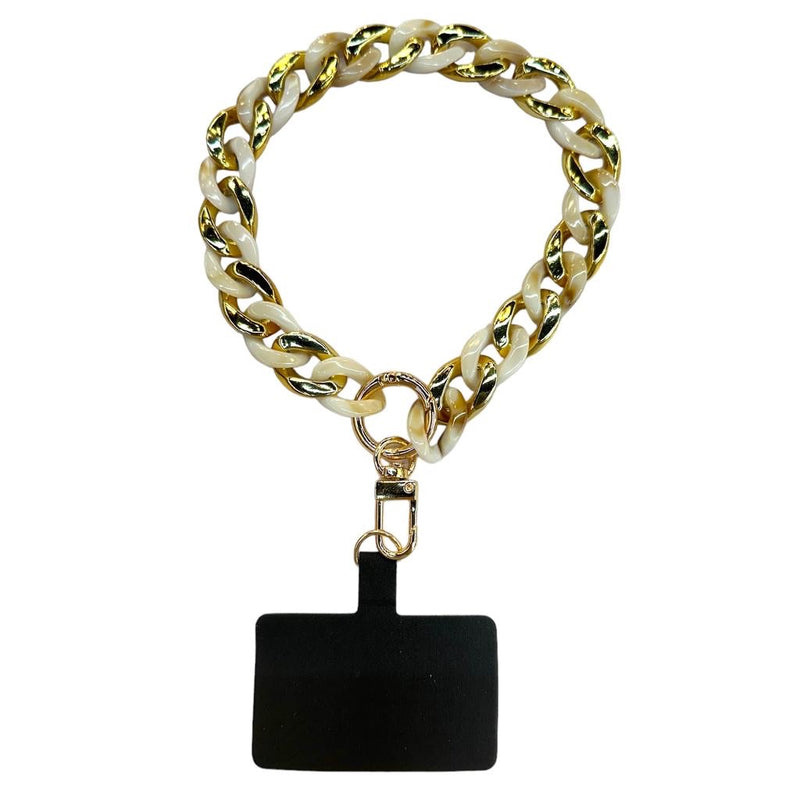Blonde Tortoise Chain Phone Wristlet