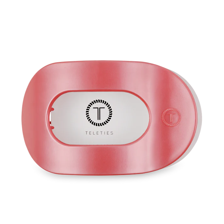 Teleties Calming Coral  Flat Round Hair Clip