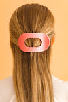 Teleties Calming Coral  Flat Round Hair Clip
