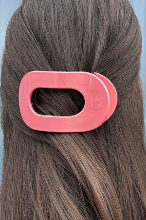 Teleties Calming Coral  Flat Round Hair Clip