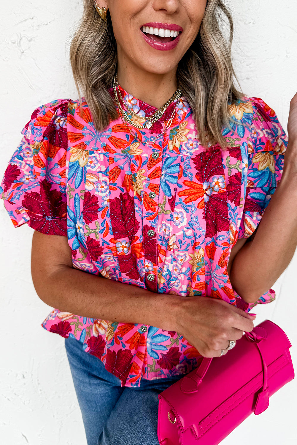 Blush Bloom Floral Print Top