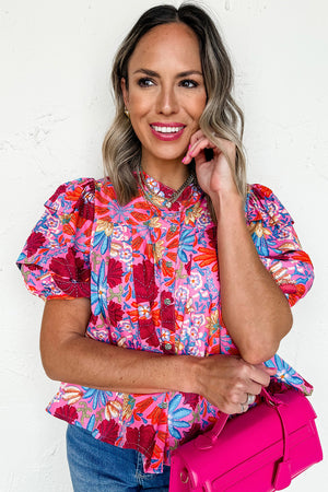 Blush Bloom Floral Print Top