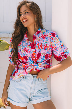 Blush Bloom Floral Print Top