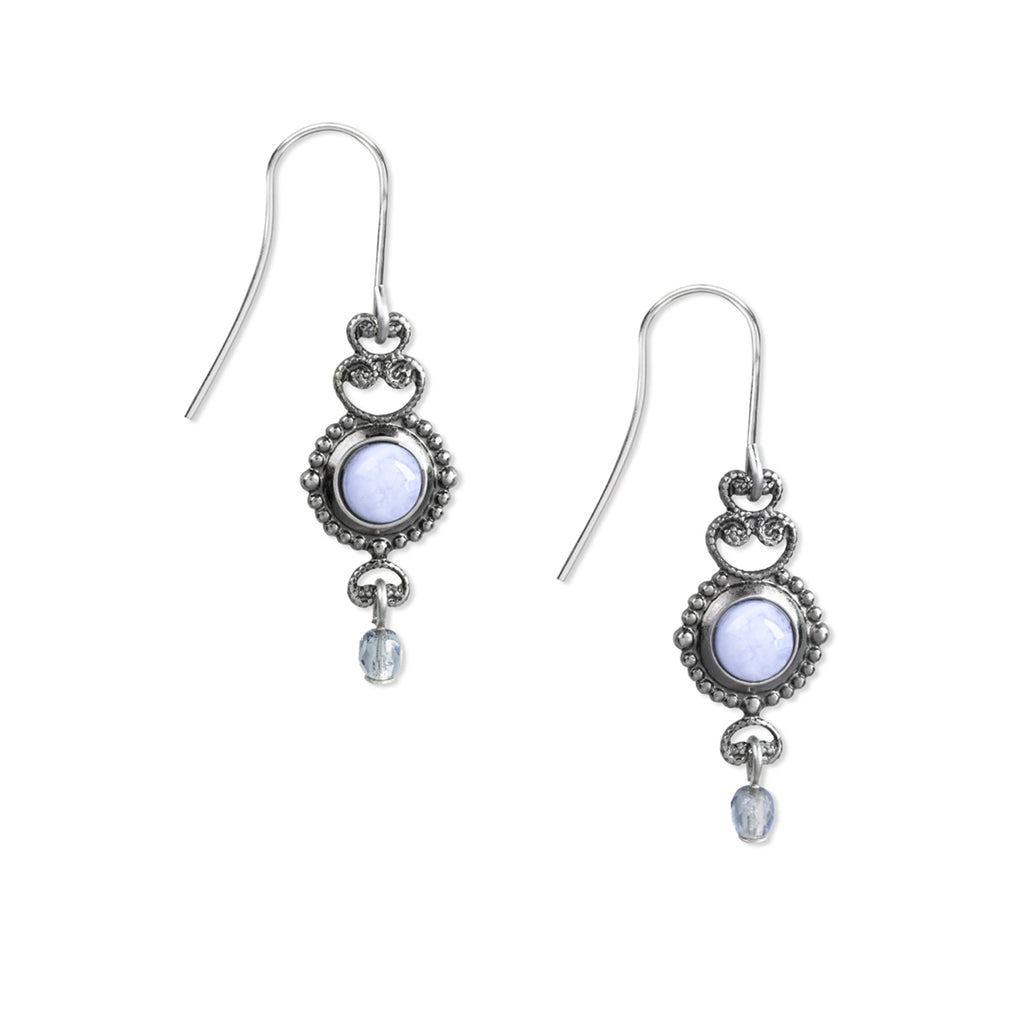 Blue Lace Silver Forest Earrings