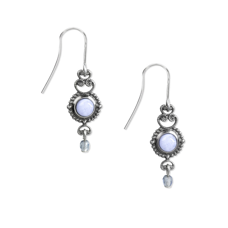 Blue Lace Silver Forest Earrings