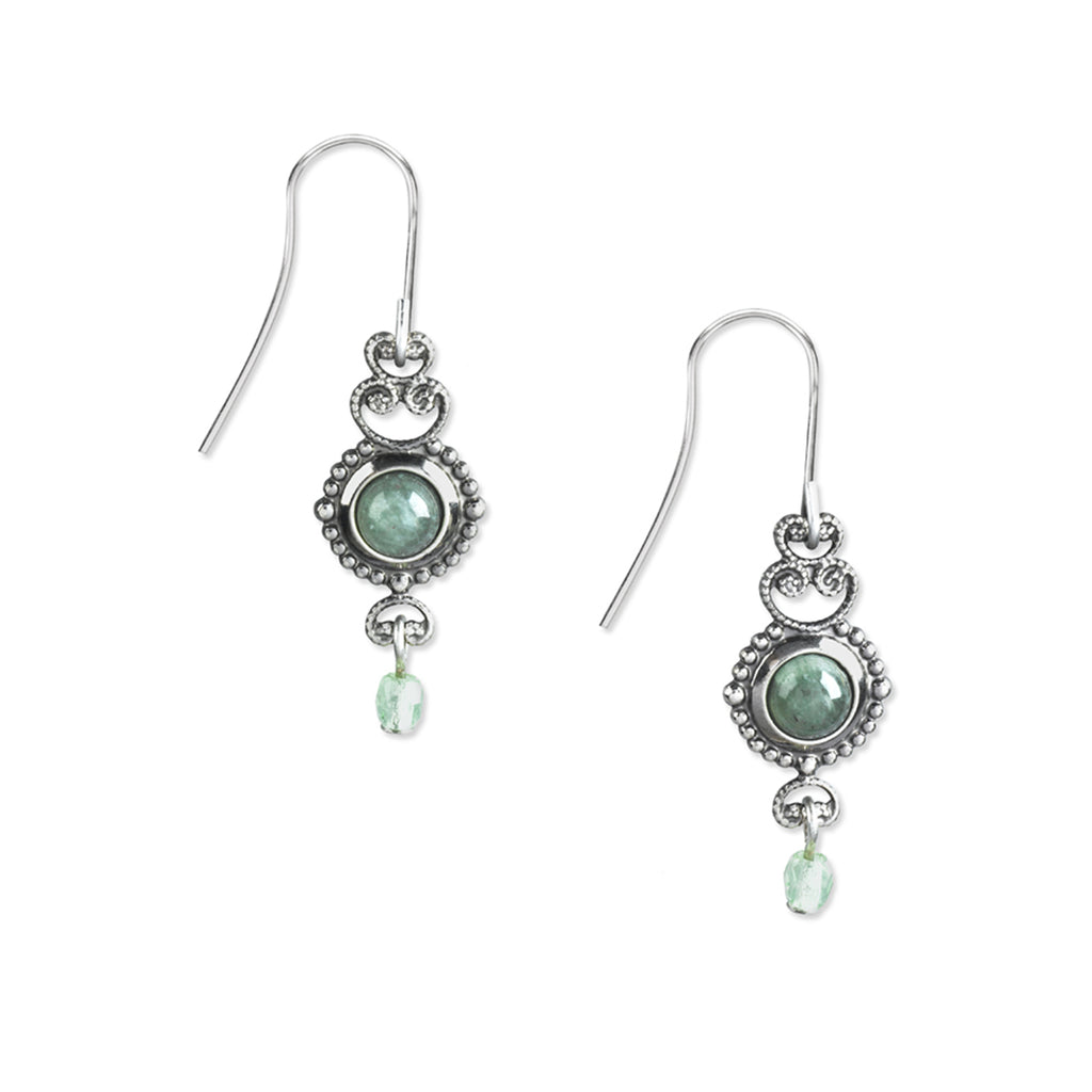 Aventurine Dangle Silver Forest Earrings