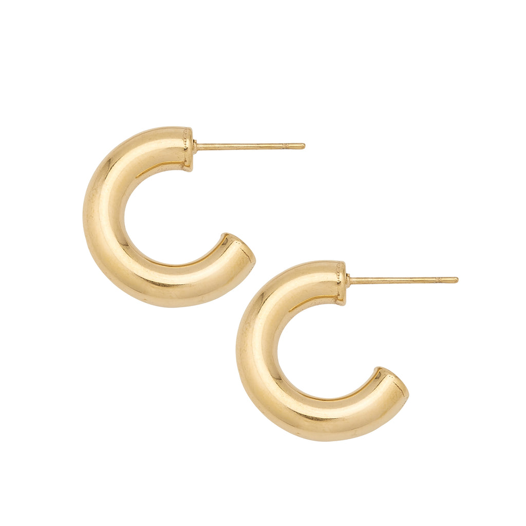 Water Resistant 20mm 14kt Gold Plated Hollow Hoop Earrings