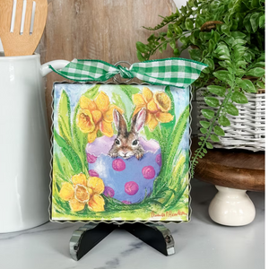 Roundtop Collection Mini Bunny in Daffodils Print