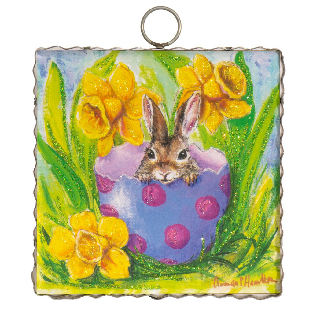 Roundtop Collection Mini Bunny in Daffodils Print