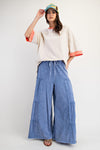 Faithfully Yours Washed Denim Mineral Washed Tiered Pants