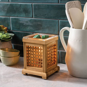 Wood & Cane Vintage Style Bulb Candle Warmer