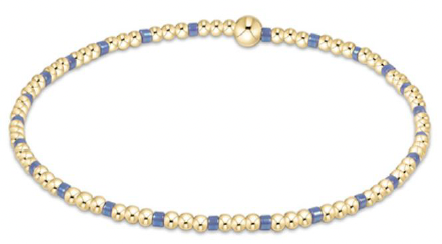 egirl Enewton Bright Blue Hope Sincerity Gold Bead Bracelet