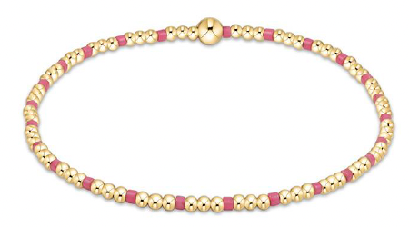 egirl Enewton Bright Pink Hope Sincerity Gold Bead Bracelet