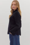 Waverly Black Scallop Hem Sweater