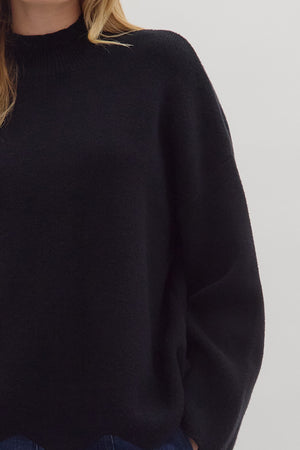 Waverly Black Scallop Hem Sweater