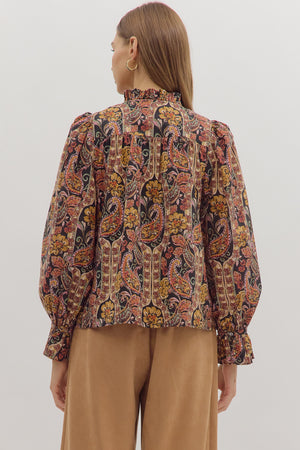 Autumn Reverie Paisley Print Top