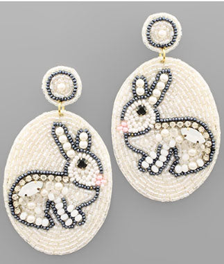 Elegant Bunny White Earrings