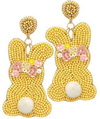 Little Miss Cotton Tail Yellow Earrings