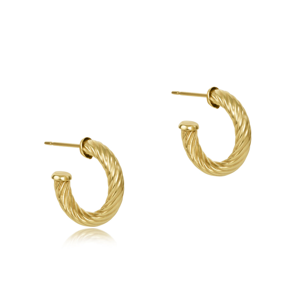 Enewton Textured Twist Gold .5" Hoop Earrings