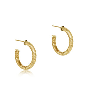 Enewton Textured Twist Gold 1.125" Hoop Earrings