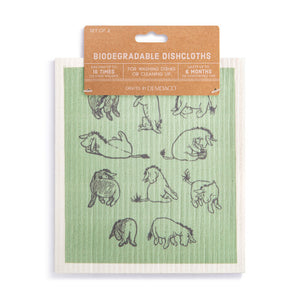 Eeyore Winnie The Pooh Biodegradable Dish Cloth Set
