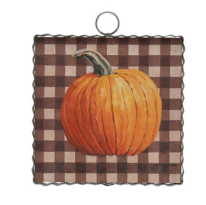 Roundtop Collection Pumpkin on Checks Mini Print