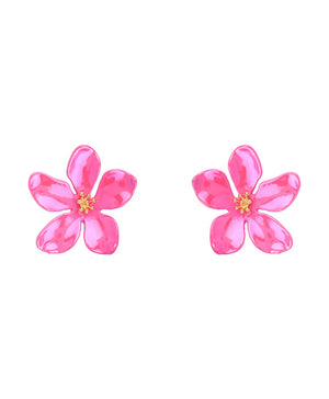 Metal Flower Post Earrings