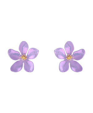 Metal Flower Post Earrings