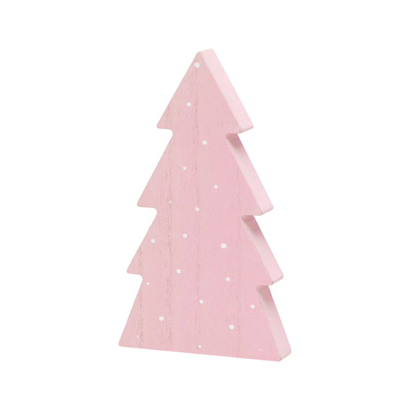 Pink Pointy Dotted Wood Tree