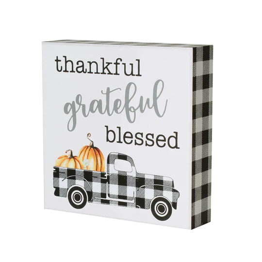 Thankful Grateful Blessed Truck Box Sign
