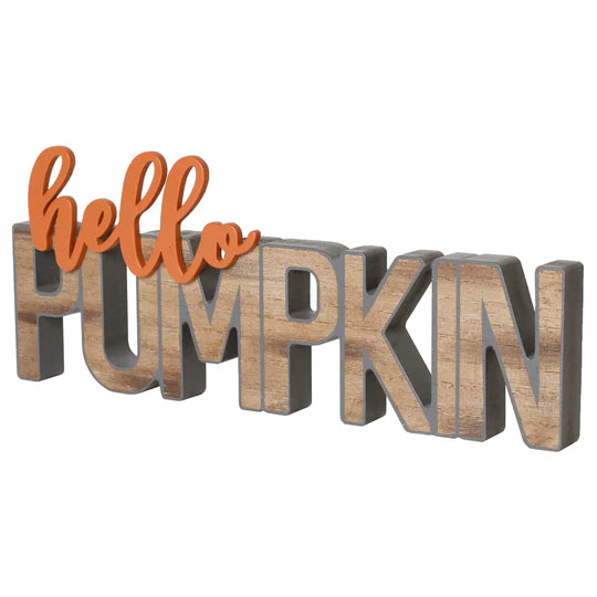 Pumpkin 3D Word Cutout Sign