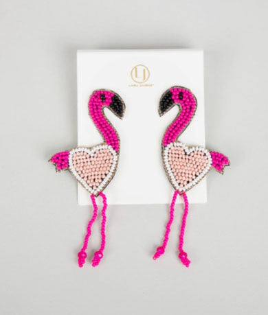 Heart Flamingo Earrings