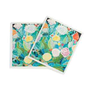 Floral Biodegradable Dish Cloth Set