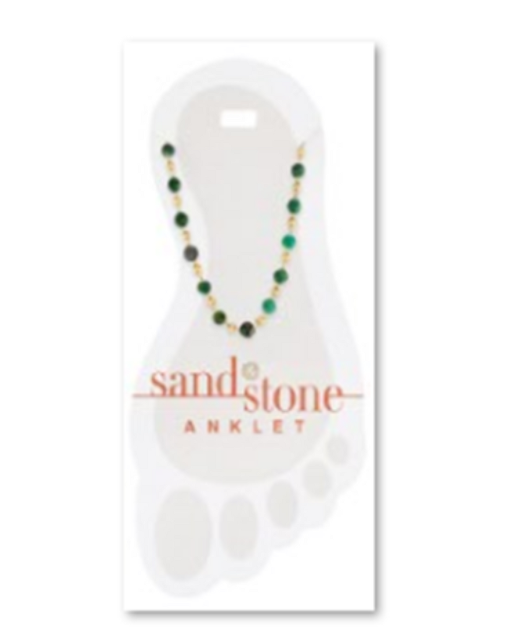Gold Green Beeded Duo Strand Sand & Stone Anklet