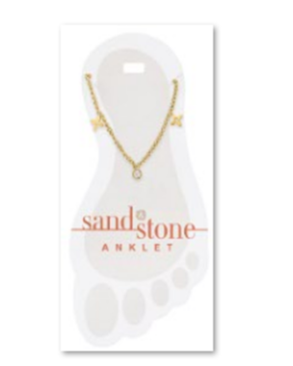 Gold Clover Dangle Sand & Stone Anklet