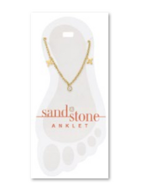 Gold Clover Dangle Sand & Stone Anklet