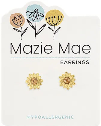 Sunflower Gold Stud Mazie Mae Earrings
